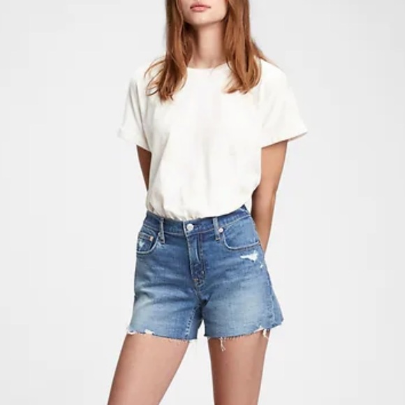 Gap Mid Rise Distressed Denim Shorts 26/2p - Picture 4 of 4